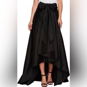 Adrianna Papell Black Satin High-Low Skirt – Size 8